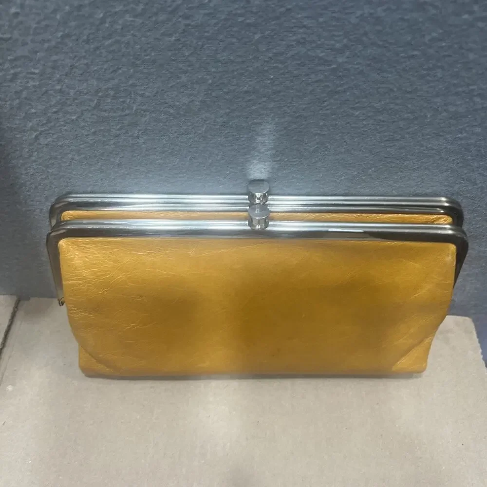 Boho International Womens Clutch Wallet Double Frame Light Brown